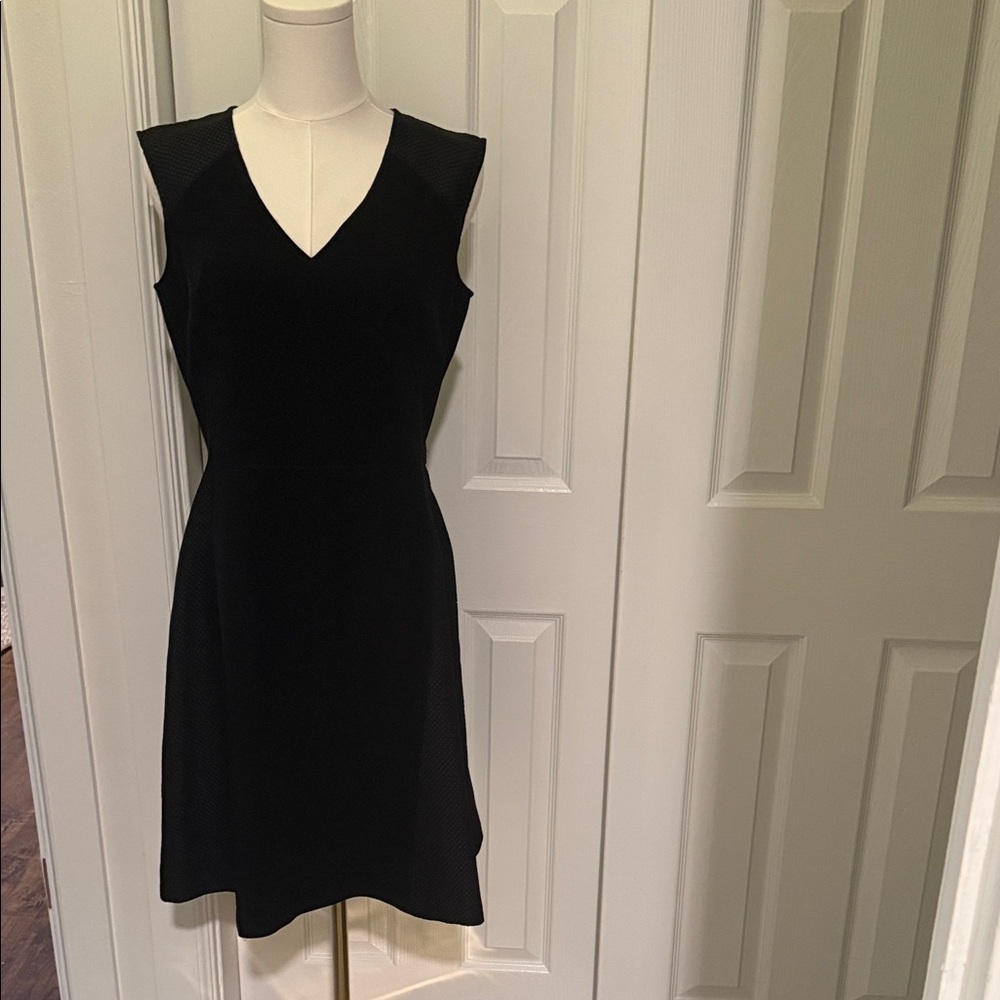 Ann Taylor Black V-Neck Fit & Flare Sleeveless Dress | Size 4